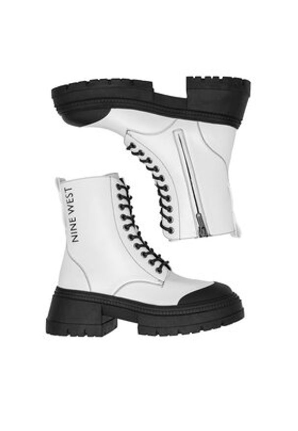 Nine West Trzewiki WFA3033-5 Biały. Kolor: biały. Materiał: materiał