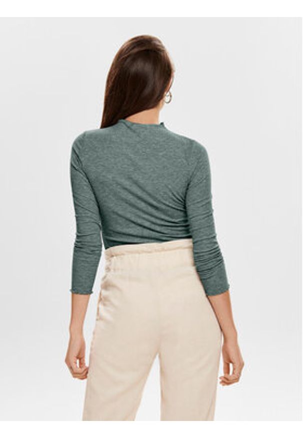 only - ONLY Bluzka Emma 15180040 Zielony Slim Fit. Kolor: zielony. Materiał: syntetyk