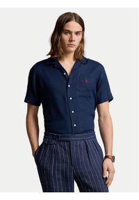 Polo Ralph Lauren Koszula 710938425006 Granatowy Classic Fit. Typ kołnierza: polo. Kolor: niebieski. Materiał: len #1