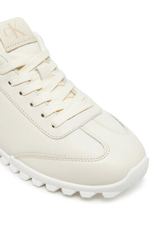 Calvin Klein Jeans Sneakersy Low Profile Runner YW0YW01751 Écru. Materiał: skóra