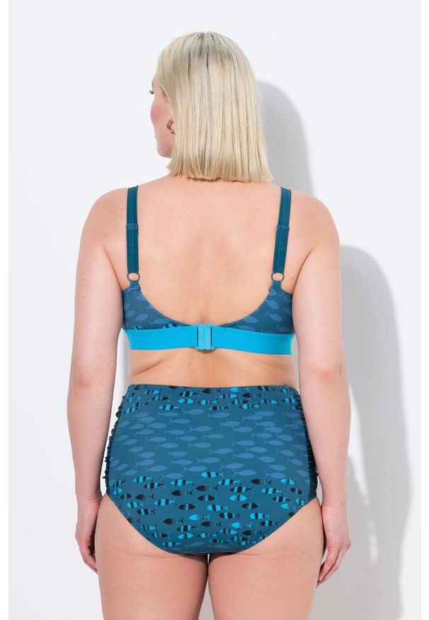 ULLA POPKEN - Damskie Bikini ryby bez miękkich miseczek regulowane ramiączka. Kolekcja: plus size. Kolor: zielony. Materiał: poliester, elastan, poliamid, materiał