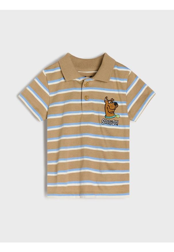 Sinsay - Koszulka polo Scooby-Doo - brązowy. Typ kołnierza: polo. Kolor: brązowy