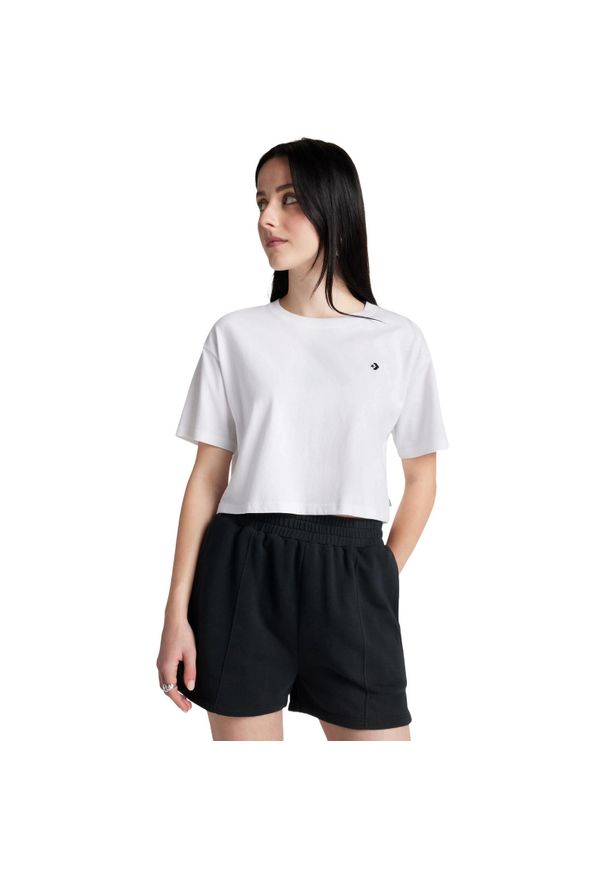 Koszulka Converse Sporty Boxy T-Shirt, Kobiety. Kolor: biały. Materiał: materiał, bawełna