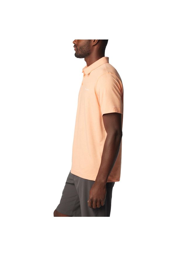 columbia - Koszulka polo z krótkim rękawem męska Tech Trail Polo Shirt. Typ kołnierza: polo. Kolor: pomarańczowy. Materiał: elastan, poliester. Długość rękawa: krótki rękaw. Długość: krótkie