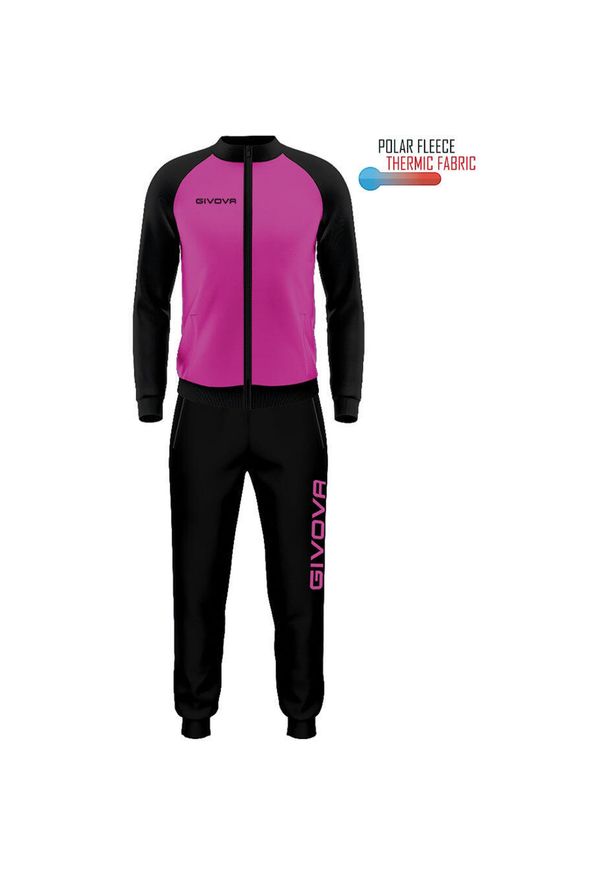 Zestaw Sportowy Givova Cuba 2XL Fuksja i Czerń - Oddychający i Elastyczny. Kolor: czarny, różowy, wielokolorowy. Materiał: poliester, dresówka. Sport: piłka nożna