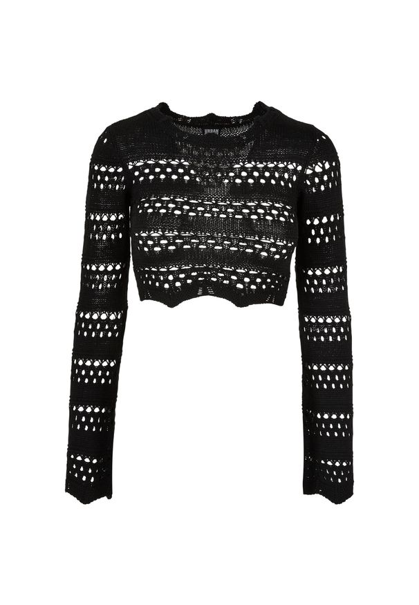 Damski szydełkowy sweter crop Urban Classics. Kolor: czarny. Materiał: polar. Sezon: zima