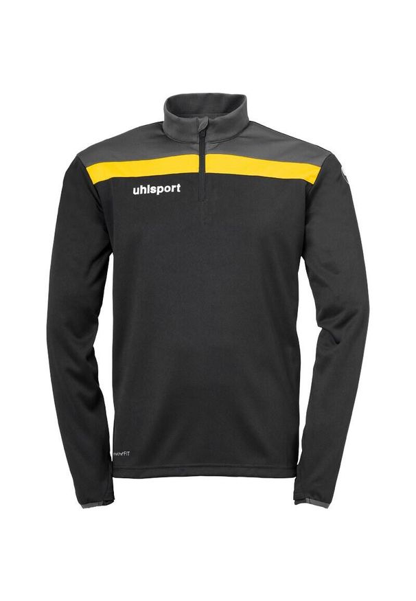 UHLSPORT - Bluza piłkarska męska Uhlsport Offense 23 1/4 zip. Kolor: czarny, wielokolorowy, żółty. Sport: piłka nożna
