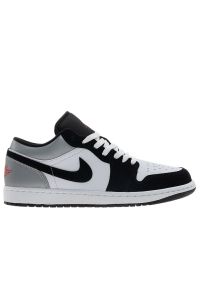Buty męskie Air Jordan 1 Low SE HF3148-106 - biało-czarne. Kolor: czarny, biały, wielokolorowy. Materiał: guma, syntetyk. Szerokość cholewki: normalna