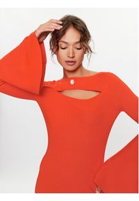 Liu Jo Sukienka dzianinowa WF3123 MS49I Pomarańczowy Slim Fit. Kolor: pomarańczowy. Materiał: wiskoza, dzianina #2