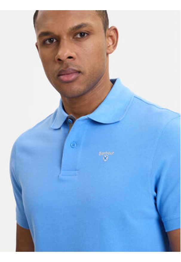 Barbour Polo Tartan MML0012BL95 Niebieski Tailored Fit. Typ kołnierza: polo. Kolor: niebieski. Materiał: bawełna