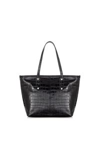 Ochnik - Torebka damska. Kolor: czarny. Wzór: motyw zwierzęcy. Materiał: skórzane. Styl: elegancki. Rodzaj torebki: na ramię #6
