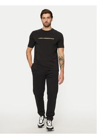 Karl Lagerfeld - KARL LAGERFELD T-Shirt 755462 551235 Czarny Regular Fit. Typ kołnierza: dekolt w karo. Kolor: czarny. Materiał: bawełna
