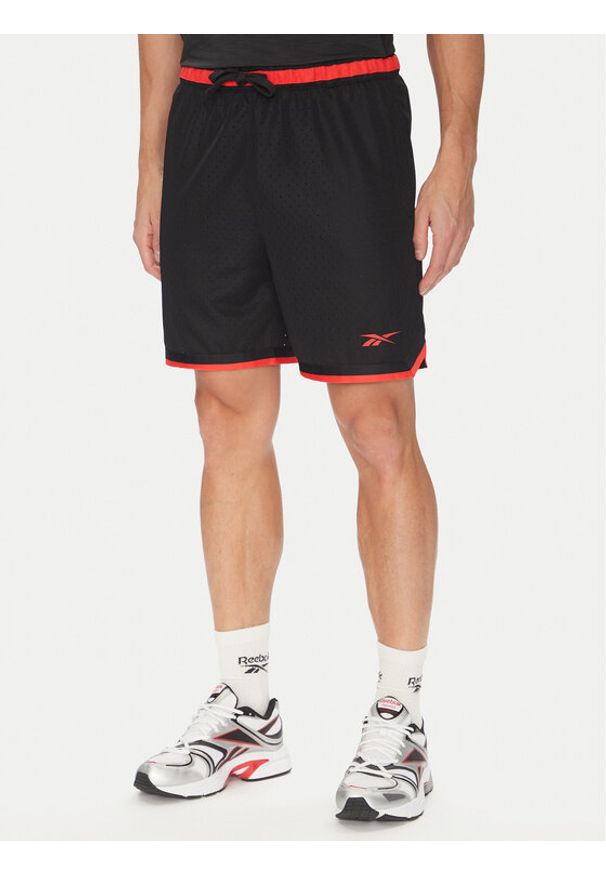 Reebok Szorty sportowe 100216389 Czarny Regular Fit. Kolor: czarny. Materiał: syntetyk