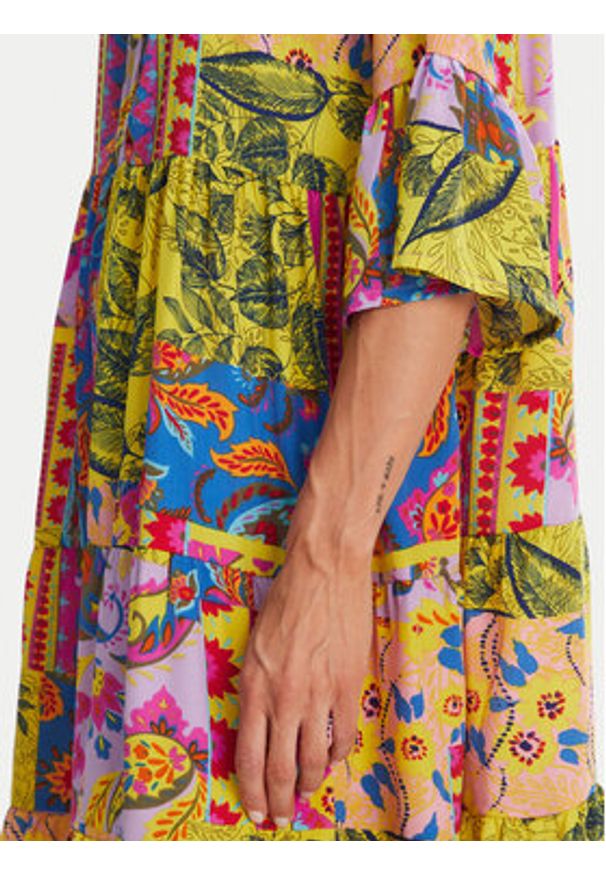 Iconique Sukienka letnia IC25-124 Kolorowy Relaxed Fit. Materiał: syntetyk. Wzór: kolorowy. Sezon: lato