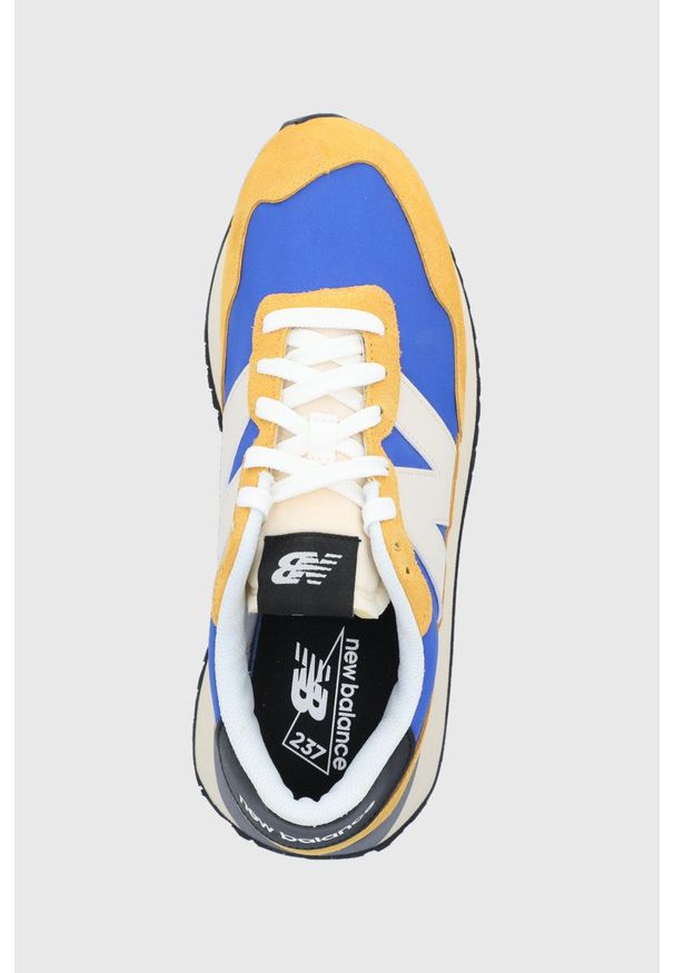 New Balance - Buty MS237AA. Nosek buta: okrągły. Zapięcie: sznurówki. Kolor: żółty. Materiał: guma