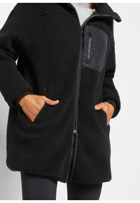 bonprix - Bluza rozpinana z polaru baranka. Kolor: czarny. Materiał: polar #2