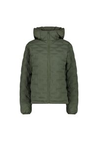 Damska kurtka z kapturem CMP. Typ kołnierza: kaptur. Kolor: zielony. Materiał: puch. Sport: narciarstwo #1