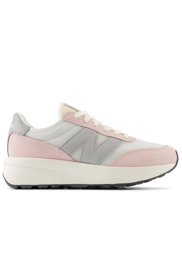 Buty młodzieżowe New Balance GS370AK - różowe. Kolor: różowy. Materiał: skóra, zamsz. Szerokość cholewki: normalna. Sezon: lato