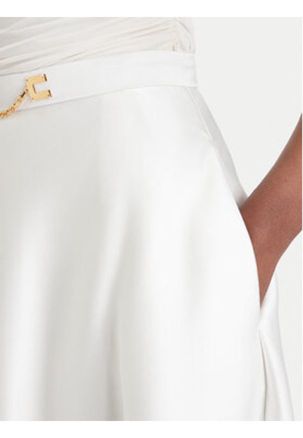 Elisabetta Franchi Spódnica midi GO-156-61E2-V320 Biały Regular Fit. Kolor: biały. Materiał: syntetyk