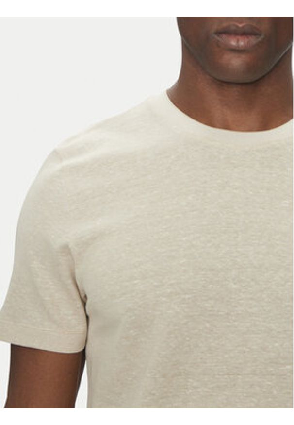 BOSS T-Shirt H-Thompson 28 50537488 Beżowy Regular Fit. Kolor: beżowy. Materiał: bawełna