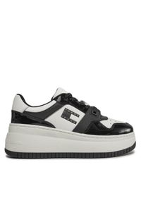 Tommy Jeans Sneakersy Tjw Retro Basket Flatform Patent EN0EN02523 Écru. Materiał: skóra