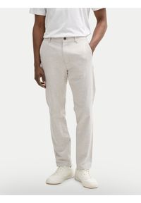 Tom Tailor Denim Spodnie materiałowe 1044843 Beżowy Tapered Fit. Kolor: beżowy. Materiał: bawełna #1