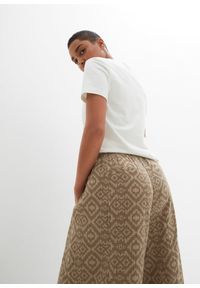 bonprix - Spodnie haremki z czystej bawełny. Kolor: zielony. Materiał: bawełna. Wzór: nadruk. Sezon: lato #2