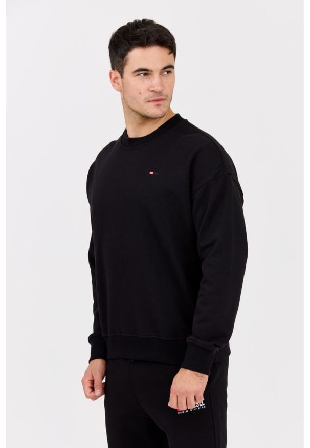 Diesel - DIESEL Czarna męska bluza S-ROB-MICRODIV, Rozmiar XXL. Kolor: czarny. Materiał: elastan, bawełna, materiał. Długość rękawa: długi rękaw. Długość: długie