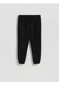 Reserved - Spodnie dresowe regular fit - czarny. Kolor: czarny. Materiał: dresówka