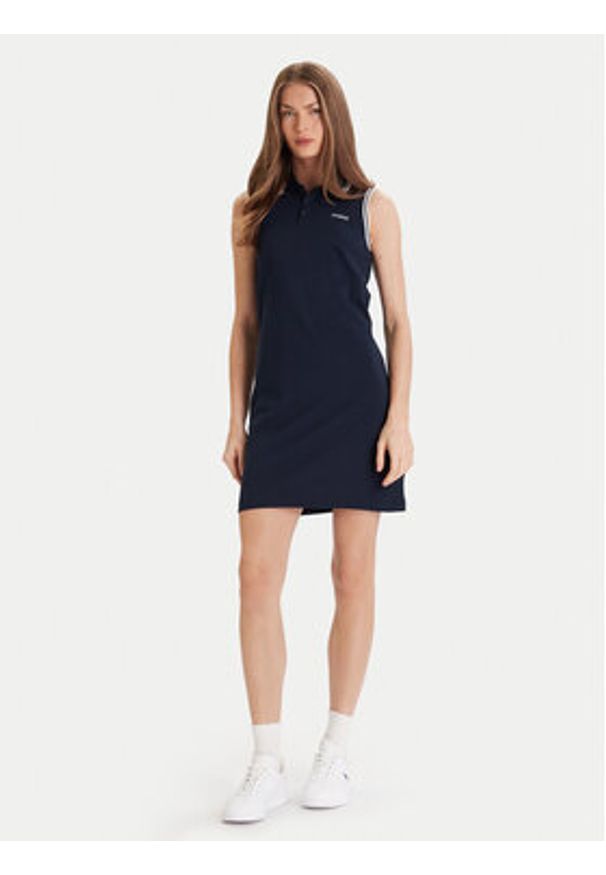 Guess Sukienka codzienna V5GK04 KCOK1 Granatowy Regular Fit. Okazja: na co dzień. Kolor: niebieski. Materiał: bawełna. Typ sukienki: proste. Styl: casual