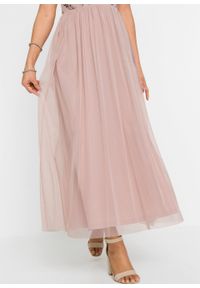 Długa sukienka z cekinami bonprix bladoróżowy. Kolor: różowy. Długość: maxi #2