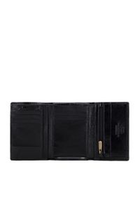 Wittchen - Męski portfel skórzany z wysuwanym panelem czarno-złoty. Kolor: złoty, czarny, wielokolorowy. Materiał: skóra