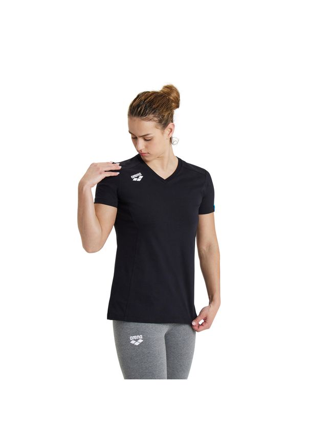 Koszulka damska Arena Team T-Shirt Panel. Kolor: czarny. Materiał: bawełna. Sport: fitness