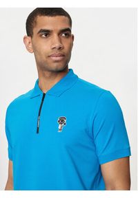 Karl Lagerfeld - KARL LAGERFELD Polo 745400 543221 Turkusowy Regular Fit. Typ kołnierza: polo. Kolor: turkusowy. Materiał: bawełna #3