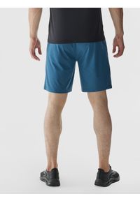 4f - 4F Spodenki treningowe regular szybkoschnące męskie - turkusowe 3XL. Kolor: turkusowy. Materiał: dzianina, elastan, włókno, syntetyk, materiał. Długość: krótkie. Wzór: gładki, jednolity, ze splotem. Sport: fitness #2