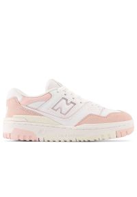 Buty New Balance GSB550CD - biało-różowe. Okazja: na co dzień. Kolor: biały, różowy, wielokolorowy. Materiał: guma, syntetyk, zamsz, materiał. Szerokość cholewki: normalna. Sport: koszykówka