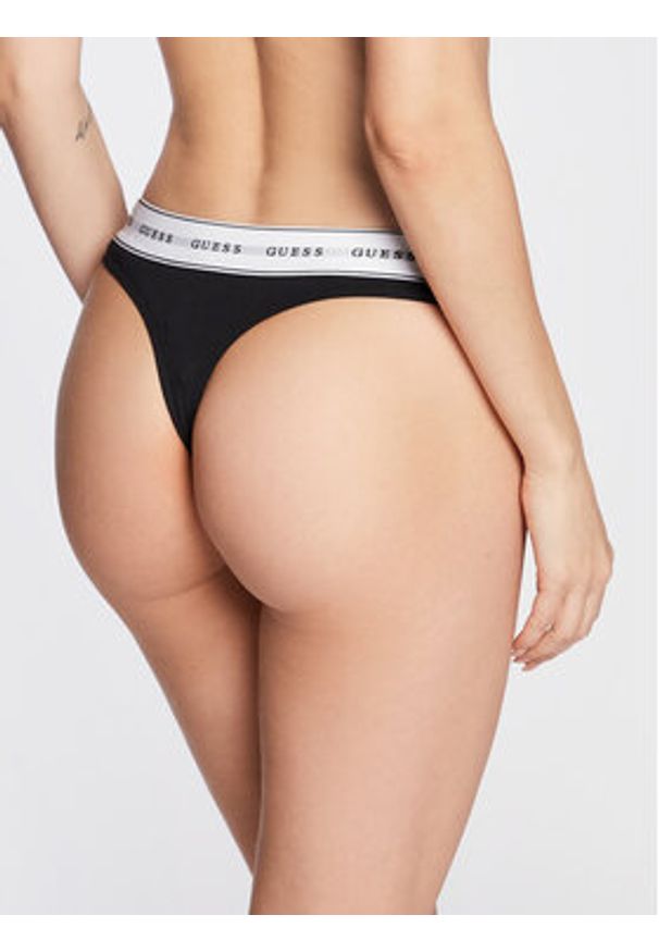 Guess Stringi Carrie O97E04 KBBU1 Czarny. Kolor: czarny. Materiał: bawełna