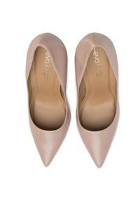 Eva Longoria Szpilki EL-05-01-000017. Kolor: beżowy. Materiał: skóra. Obcas: na szpilce #6