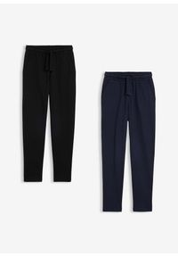 bonprix - Spodnie do biegania z mieszanki bawełny (2 pary). Kolor: czarny. Materiał: bawełna #2
