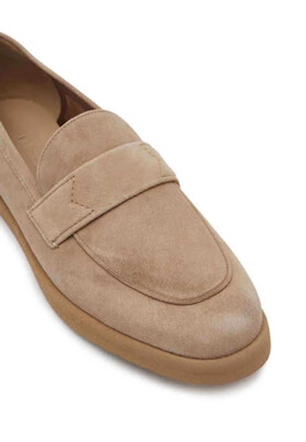 Max Mara Mokasyny Softmoc 2514521191600 Brązowy. Kolor: brązowy. Materiał: zamsz, skóra