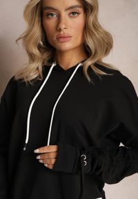 Renee - Czarna Bluza Bawełniana z Kapturem Dolcean. Typ kołnierza: kaptur. Kolor: czarny. Materiał: bawełna. Długość rękawa: długi rękaw. Długość: długie #3