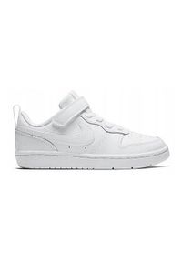Buty Dziecięce Nike Court Borough Low 2 (PSV). Okazja: na co dzień. Zapięcie: rzepy. Kolor: biały. Materiał: skóra. Model: Nike Court. Sport: turystyka piesza