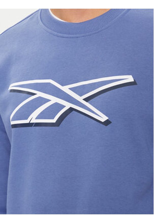 Reebok Bluza Vector Logo 100202411 Niebieski Regular Fit. Kolor: niebieski. Materiał: bawełna