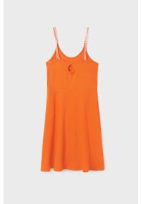Mayoral sukienka kolor pomarańczowy mini prosta. Okazja: na co dzień. Kolor: pomarańczowy. Długość rękawa: na ramiączkach. Typ sukienki: proste. Styl: casual. Długość: mini #2