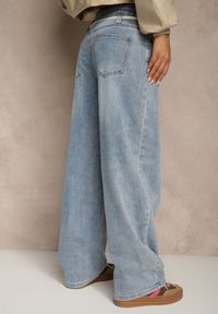 Renee - Niebieskie Jeansy Balloon Regular Waist z Ozdobnym Wiązaniem Daemora. Kolor: niebieski. Styl: klasyczny #6