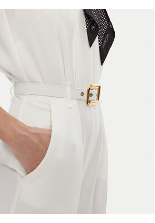 Elisabetta Franchi Kombinezon TU-047-52E2 Biały Regular Fit. Kolor: biały. Materiał: syntetyk