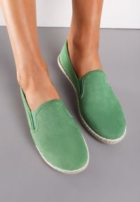 Born2be - Zielone Tenisówki Espadryle Slip On Na Płaskiej Podeszwie Liodelia. Zapięcie: bez zapięcia. Kolor: zielony. Materiał: jeans, materiał. Sezon: wiosna, lato. Obcas: na płaskiej podeszwie. Styl: klasyczny #6