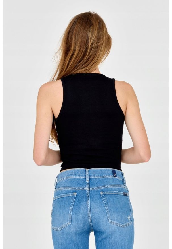 Juicy Couture - JUICY COUTURE Czarny tank top Chrishell. Kolor: czarny. Materiał: bawełna