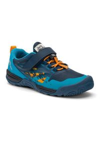 Buty trekkingowe dziecięce Jack Wolfskin Vili Action Low. Zapięcie: rzepy. Kolor: niebieski. Materiał: materiał, tkanina, syntetyk. Szerokość cholewki: normalna. Sport: turystyka piesza