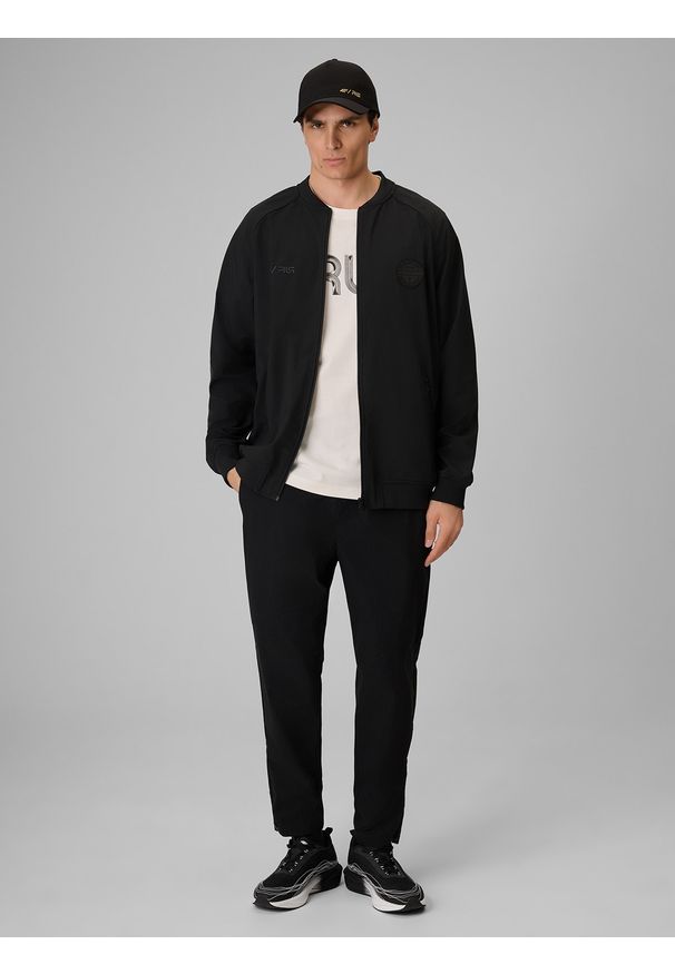 4f - 4F Spodnie casual męskie 4F x Robert Lewandowski - czarne XXL. Okazja: na co dzień. Kolor: czarny. Materiał: tkanina, materiał. Długość: długie. Sezon: lato. Styl: casual